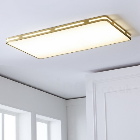 Lámpara de techo empotrada de latón, ultrafina, rectangular, moderna, contemporánea, de estilo nórdico, con pantalla acrílica. También se puede usar como aplique de pared. Lámpara de techo empotrada de latón, ultrafina, rectangular, moderna, contemporánea, de estilo nórdico, con pantalla acrílica. También se puede usar como aplique de pared.