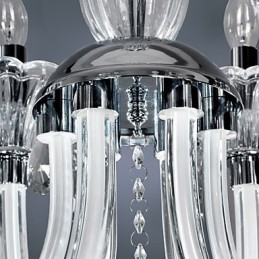 Elegante lámpara de araña de cristal con 6 luces y bombilla tipo vela
