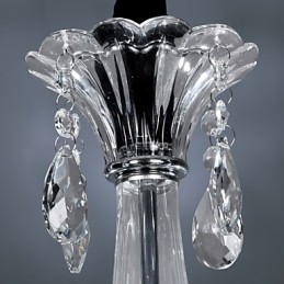 Elegante lámpara de araña de cristal con 6 luces y bombilla tipo vela