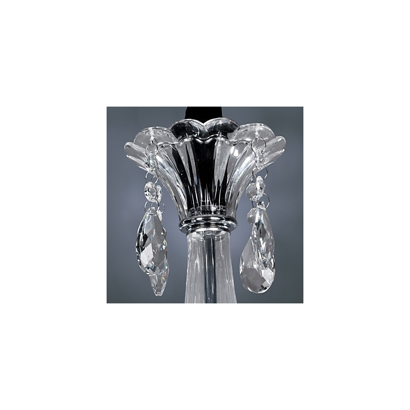 Elegante lámpara de araña de cristal con 6 luces y bombilla tipo vela