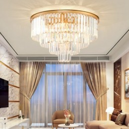 Lámpara de techo empotrada de cristal K9 redonda de lujo posmoderna para sala de exposiciones