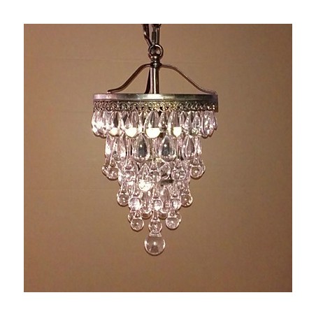 Lámpara colgante moderna con cuentas de cristal, 1 luz y aplique de color antiguo. Lámpara colgante moderna con cuentas de cristal, 1 luz y aplique de color antiguo.
