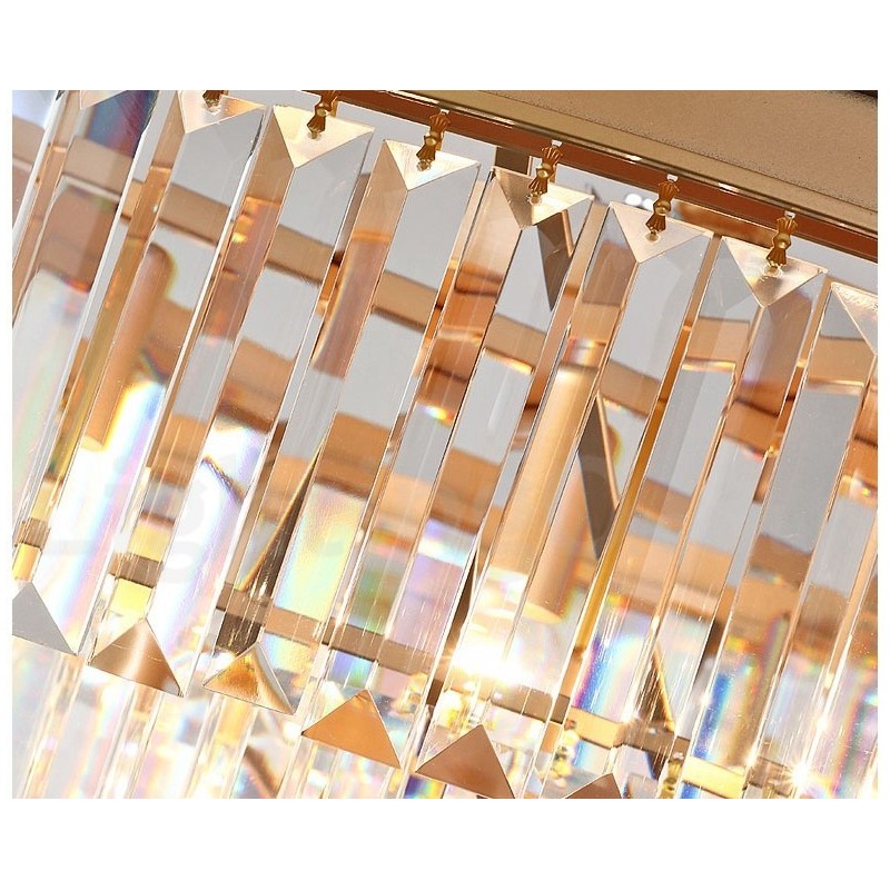 Lámpara de techo empotrada de cristal K9 redonda de lujo posmoderna para sala de exposiciones