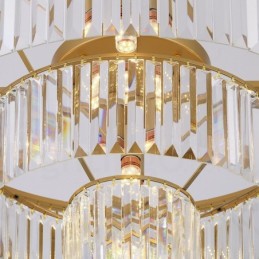 Lámpara de techo empotrada de cristal K9 redonda de lujo posmoderna para sala de exposiciones