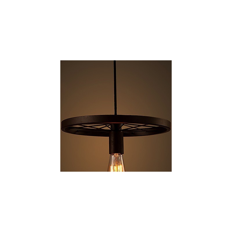 Lámpara colgante industrial vintage de 1 luz con pantalla de hierro