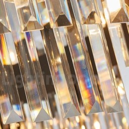 Lámpara colgante de lujo moderna de cristal K9 redondo dorado y negro para sala de exposiciones