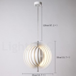 Lámpara colgante DIY posmoderna giratoria de globo blanco