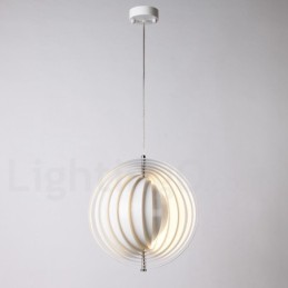 Lámpara colgante DIY posmoderna giratoria de globo blanco