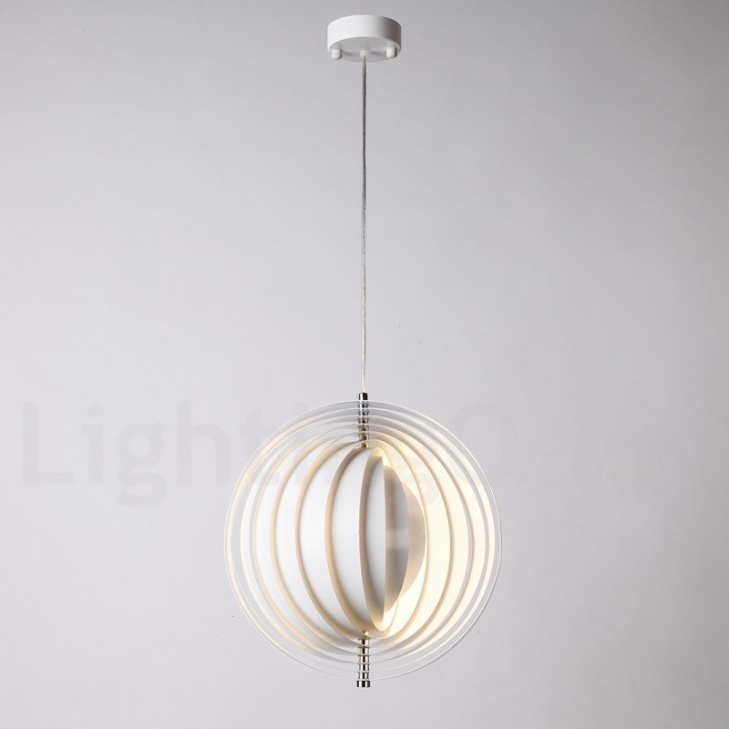 Lámpara colgante DIY posmoderna giratoria de globo blanco