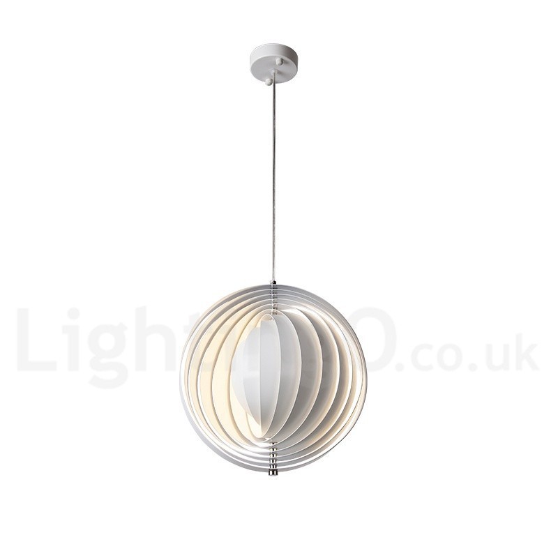 Lámpara colgante DIY posmoderna giratoria de globo blanco