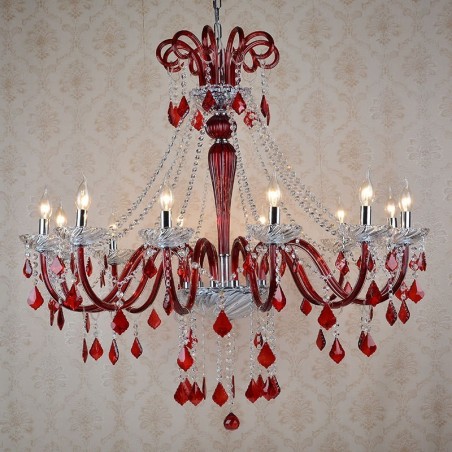Candelabro de cristal rojo Candelabro de cristal rojo