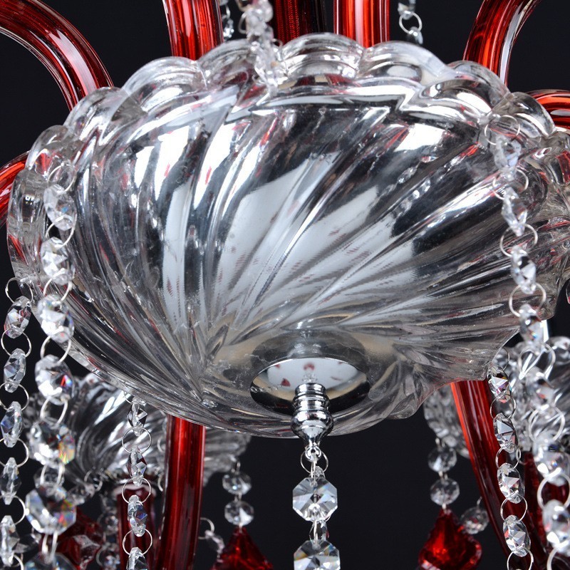 Candelabro de cristal rojo