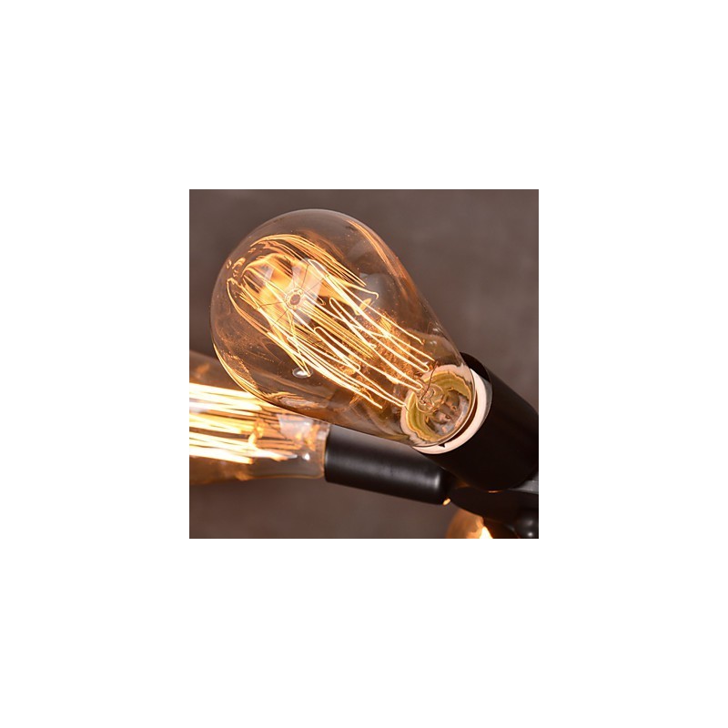 Lámpara colgante de 3 luces estilo rústico de hierro forjado