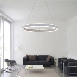 Lámpara colgante Art Déco de 1 anillo y dos tiras de 60 cm.