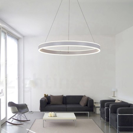 Lámpara colgante Art Déco de 1 anillo y dos tiras de 60 cm. Lámpara colgante Art Déco de 1 anillo y dos tiras de 60 cm.