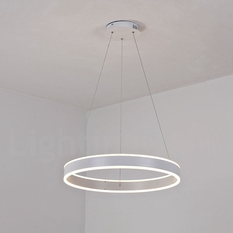 Lámpara colgante Art Déco de 1 anillo y dos tiras de 60 cm.