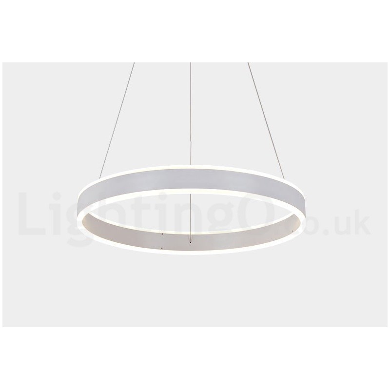 Lámpara colgante Art Déco de 1 anillo y dos tiras de 60 cm.