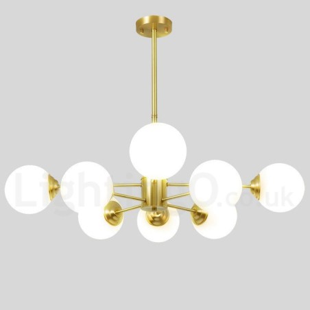 Lámpara colgante moderna de metal con moléculas, estilo norte de Europa, de latón puro, de 8 luces (4+4 luces) y dos niveles. Lámpara colgante moderna de metal con moléculas, estilo norte de Europa, de latón puro, de 8 luces (4+4 luces) y dos niveles.