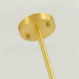 Lámpara colgante moderna de metal con moléculas, estilo norte de Europa, de latón puro, de 8 luces (4+4 luces) y dos niveles.