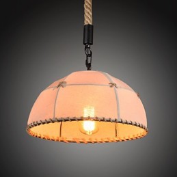 Lámpara de araña retro de estilo rural industrial hecha a mano con cuerda de cáñamo.