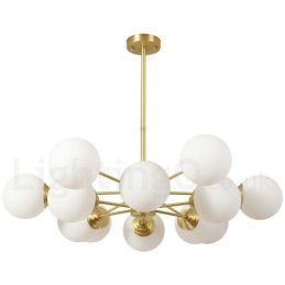 Lámpara colgante moderna de metal con dos niveles, 12 luces (6+6 luces), estilo del norte de Europa, de latón puro.