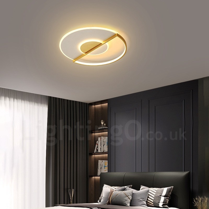 Lámparas de techo empotradas de estilo nórdico contemporáneo, modernas y ultrafinas, doradas, con control remoto. También se pueden usar como apliques de pared.