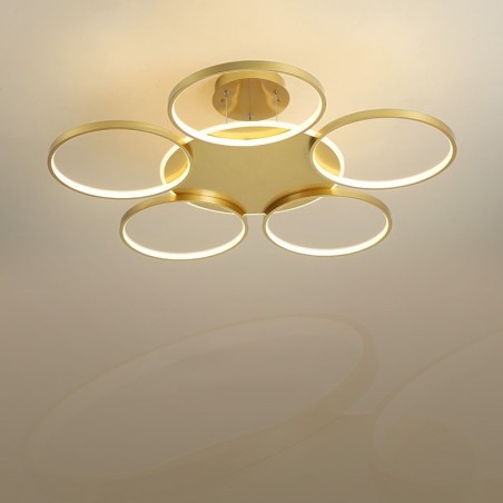 Lámpara de techo circular de estilo nórdico contemporáneo moderno dorado con control remoto. También se puede usar como luz de pared. Lámpara de techo circular de estilo nórdico contemporáneo moderno dorado con control remoto. También se puede usar como luz de pared.