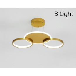 Lámpara de techo circular de estilo nórdico contemporáneo moderno dorado con control remoto. También se puede usar como luz de pared.