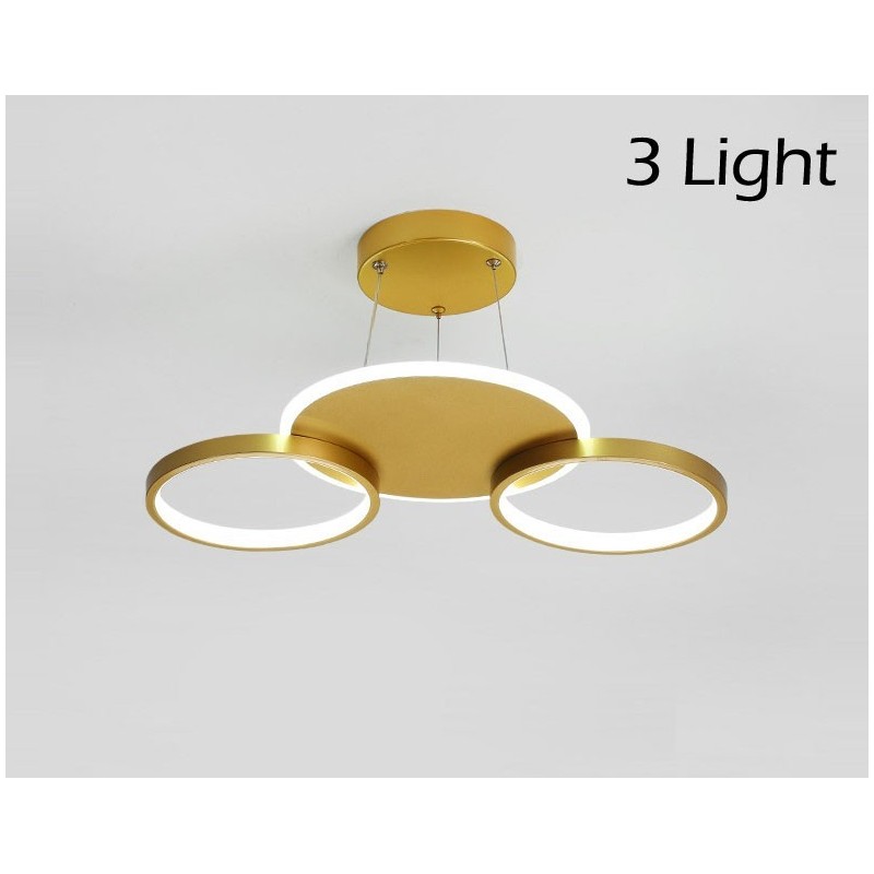 Lámpara de techo circular de estilo nórdico contemporáneo moderno dorado con control remoto. También se puede usar como luz de pared.