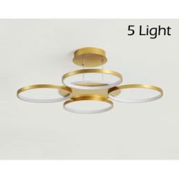 Lámpara de techo circular de estilo nórdico contemporáneo moderno dorado con control remoto. También se puede usar como luz de pared.