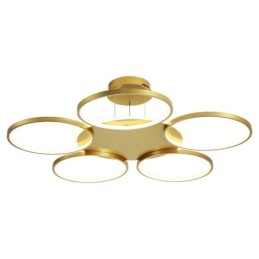 Lámpara de techo circular de estilo nórdico contemporáneo moderno dorado con control remoto. También se puede usar como luz de pared.