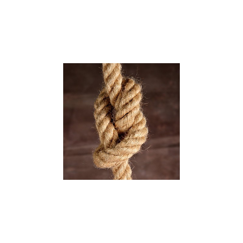 Lámpara de araña retro de estilo rural industrial hecha a mano con cuerda de cáñamo.