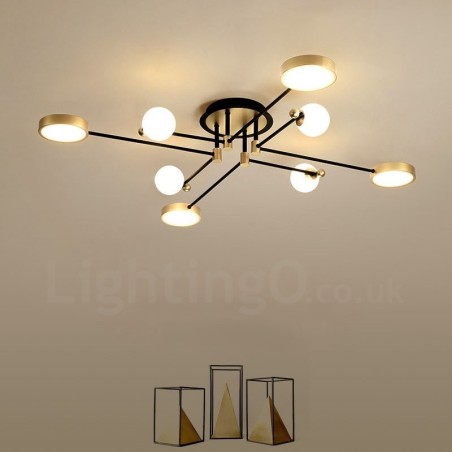 Lámpara de araña moderna de metal con techo negro y dorado Lámpara de araña moderna de metal con techo negro y dorado