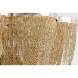 Lámpara colgante de diseño con borlas en color plata y oro