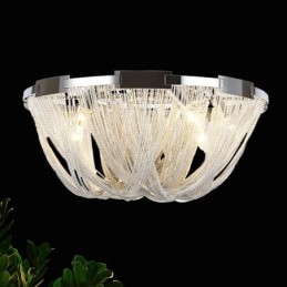 Lámpara de techo de diseño con borlas en color plata y oro