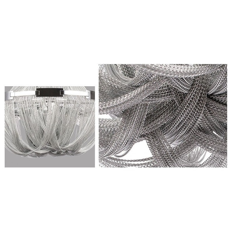 Lámpara colgante de diseño con borlas en color plata y oro