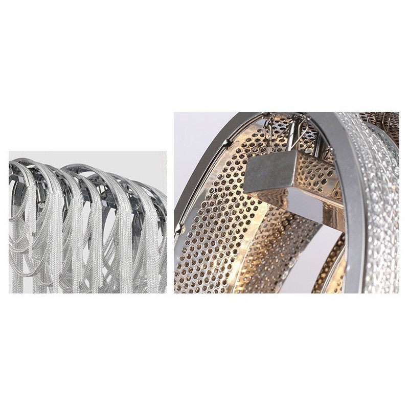 Lámpara colgante de diseño con borlas en color plata y oro