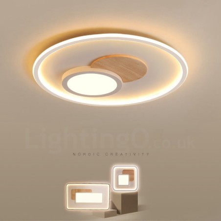 Lámpara de techo redonda empotrada de estilo nórdico moderno y contemporáneo, regulable en madera, con control remoto. También se puede usar como luz de pared. Lámpara de techo redonda empotrada de estilo nórdico moderno y contemporáneo, regulable en madera, con control remoto. También se puede usar como luz de pared.
