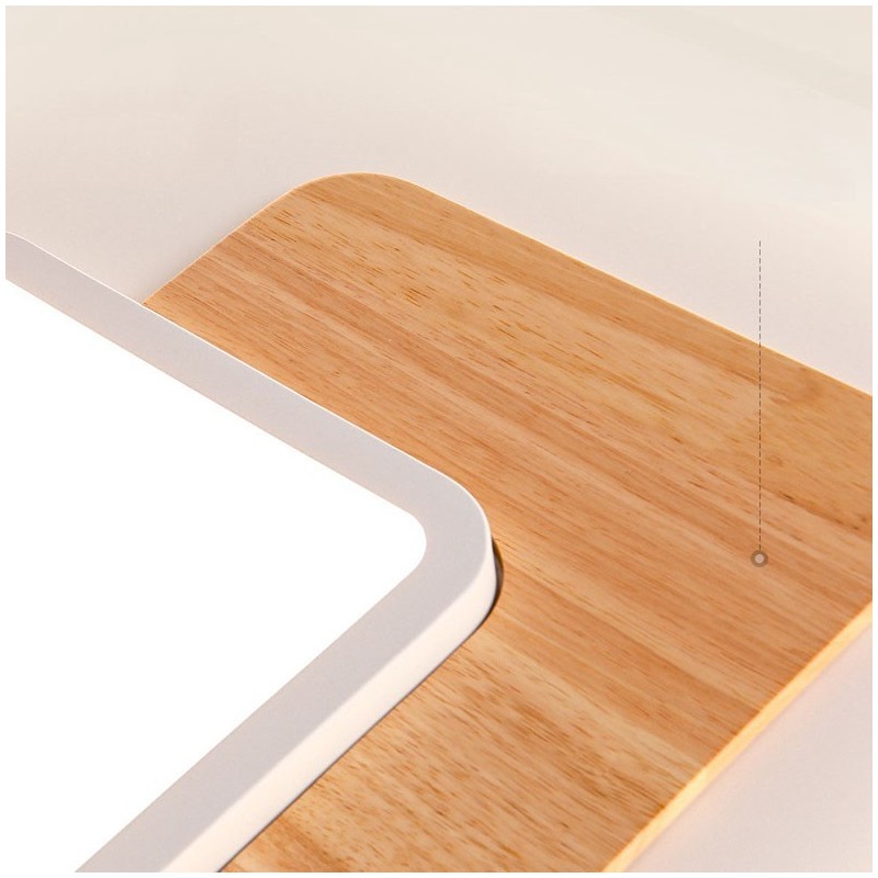 Lámpara de techo empotrada cuadrada de estilo nórdico moderno y contemporáneo, regulable en madera, con control remoto. También se puede usar como luz de pared.