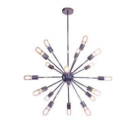 Lámpara de araña moderna con forma de globo para sala de estar, comedor, compras, tienda, noche, metal cromado