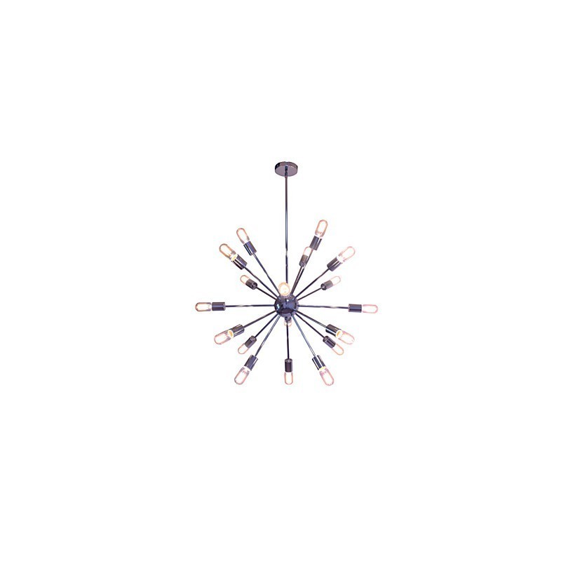 Lámpara de araña moderna con forma de globo para sala de estar, comedor, compras, tienda, noche, metal cromado