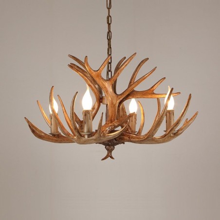 Lámpara de araña antigua de 4 luces con diseño rústico artístico retro de astas Lámpara de araña antigua de 4 luces con diseño rústico artístico retro de astas