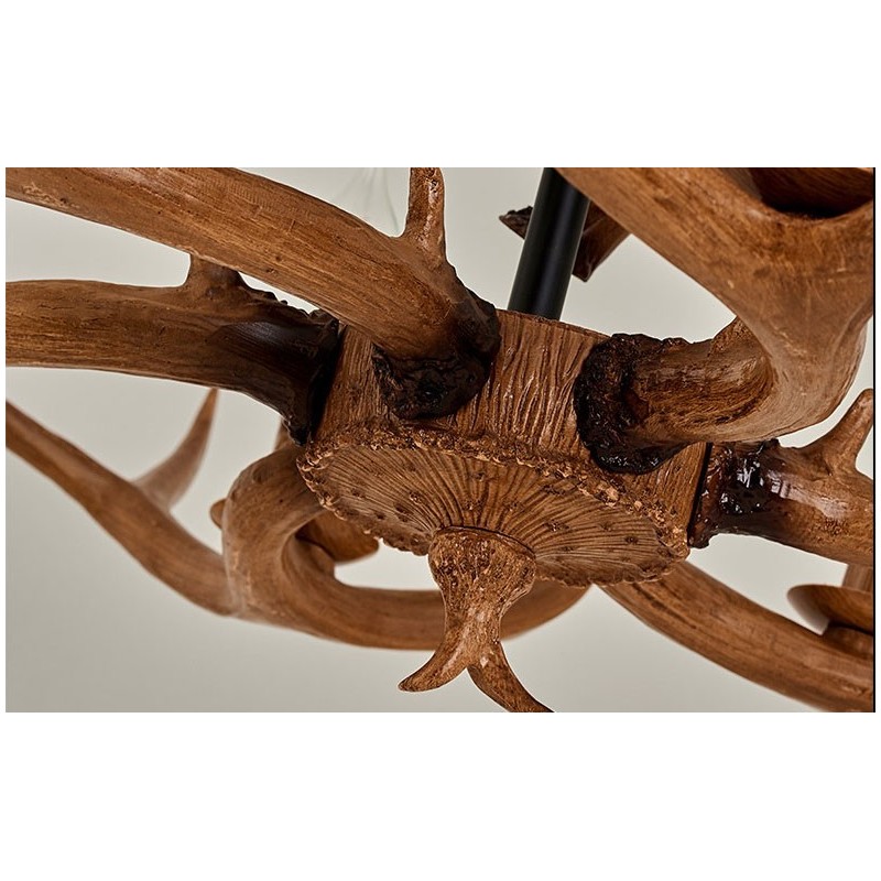 Lámpara de araña antigua de astas, estilo rústico, artístico, retro, de 6 luces