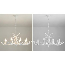 Lámpara de araña antigua de 8 luces, estilo rústico, artístico, retro, con forma de asta.