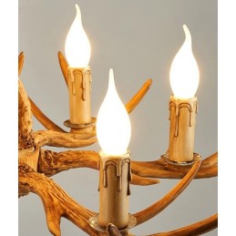 Lámpara de araña antigua de 4 luces con diseño rústico artístico retro de astas