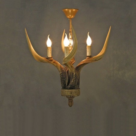 Lámpara de araña antigua de 4 luces con diseño rústico artístico retro de astas Lámpara de araña antigua de 4 luces con diseño rústico artístico retro de astas