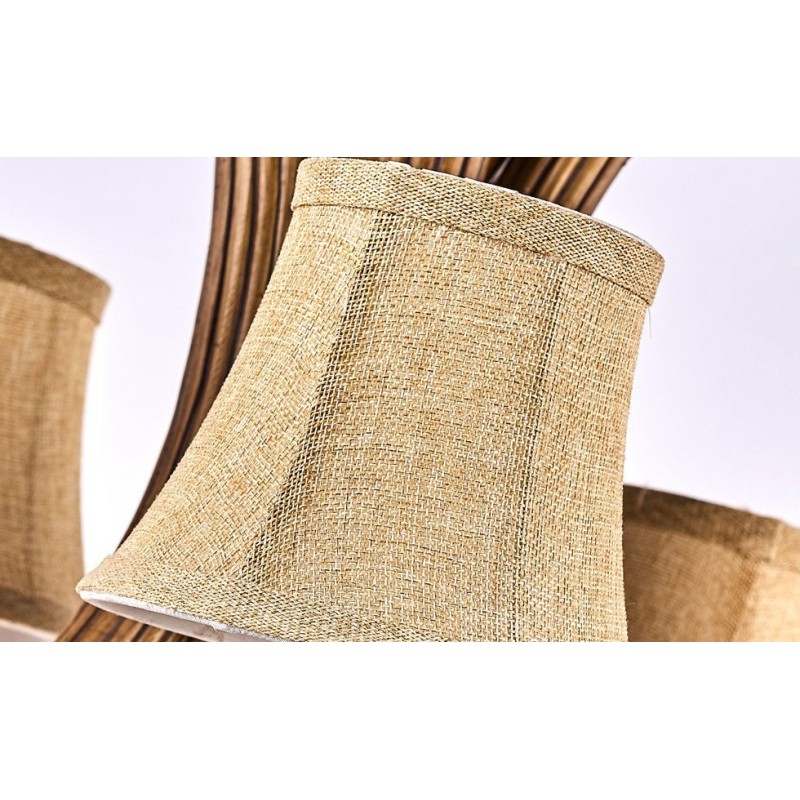 Lámpara de araña antigua de 3 luces con diseño rústico artístico retro de astas y pantallas