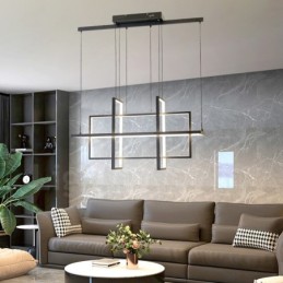 Lámpara colgante regulable de diseño moderno con cuatro rectángulos