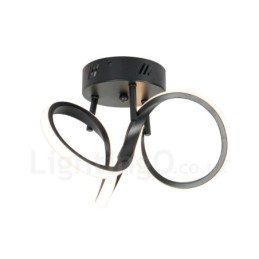 Lámpara de techo redonda empotrada de estilo nórdico moderno y contemporáneo, regulable, con interruptor Triac, color negro