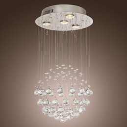 Lámpara de araña de cristal moderna de lujo de 4 luces